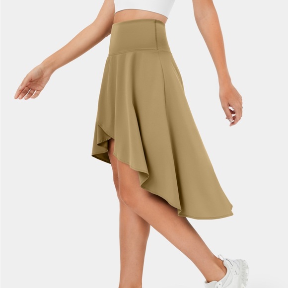 HALARA Breezeful high waisted 2in1 flowy high low ruffle regular maxi skirt XL - Picture 2 of 4